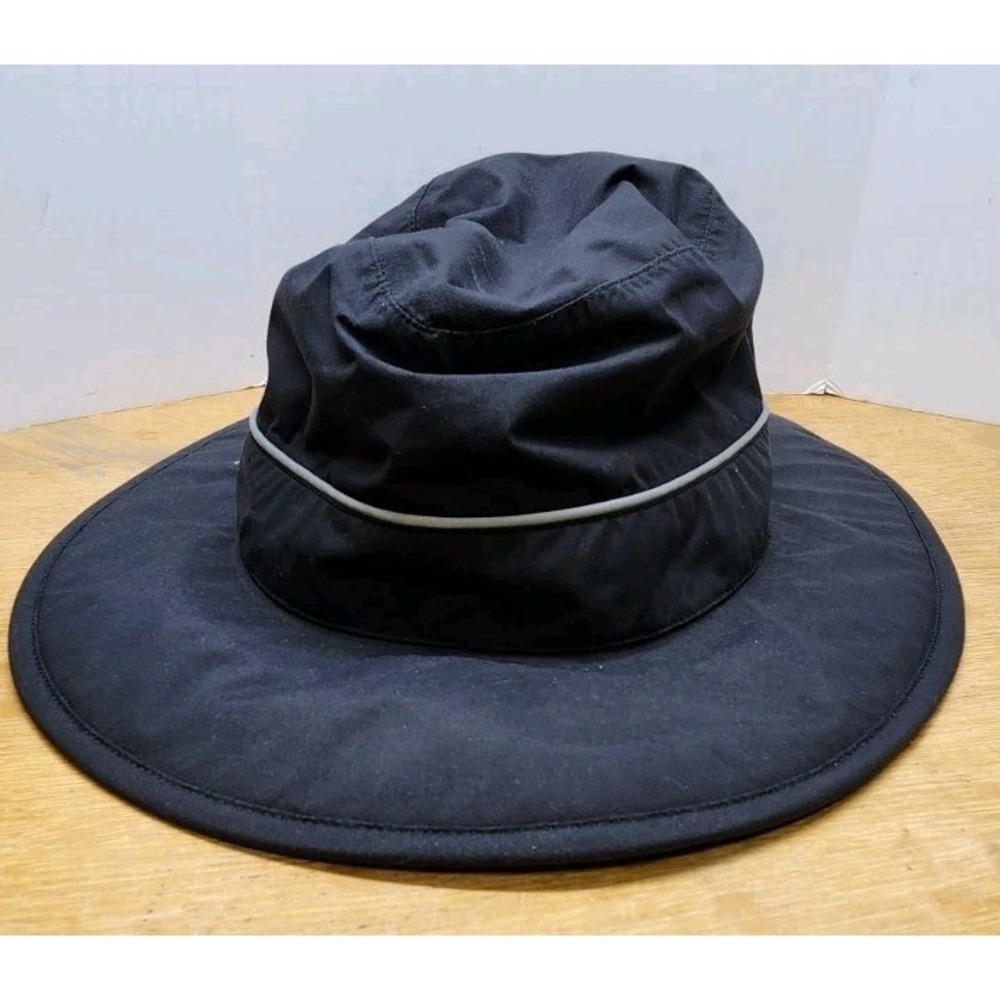 Tilley Endurables Hat Medium Black Reflective Stripe Adjustable Floats EUC